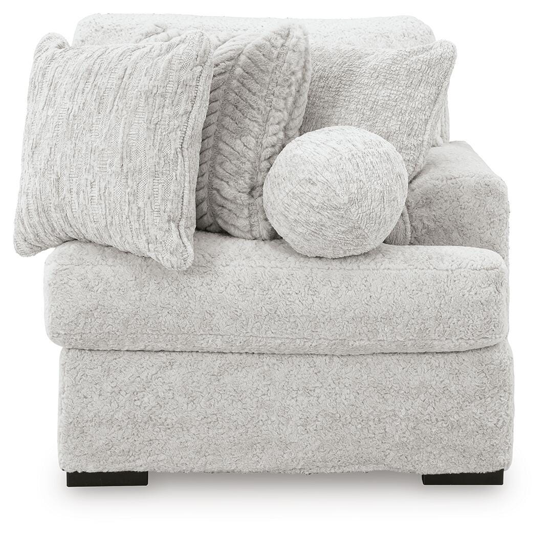 Cuddle Plush Arctic 3-Piece Sectional, Chair and Ottoman