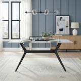Brixley Black/White Sintered Stone-Top 63" Dining Table from Homelegance - Luna Furniture