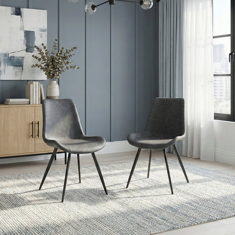 Brixley Mottled Gray/Black Dining Side Chair, Set of 2 from Homelegance - Luna Furniture