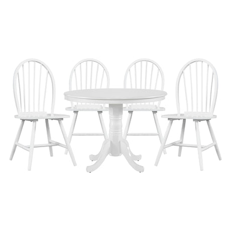 Shelby White 5-Piece Round Dining Set from Homelegance - Luna Furniture