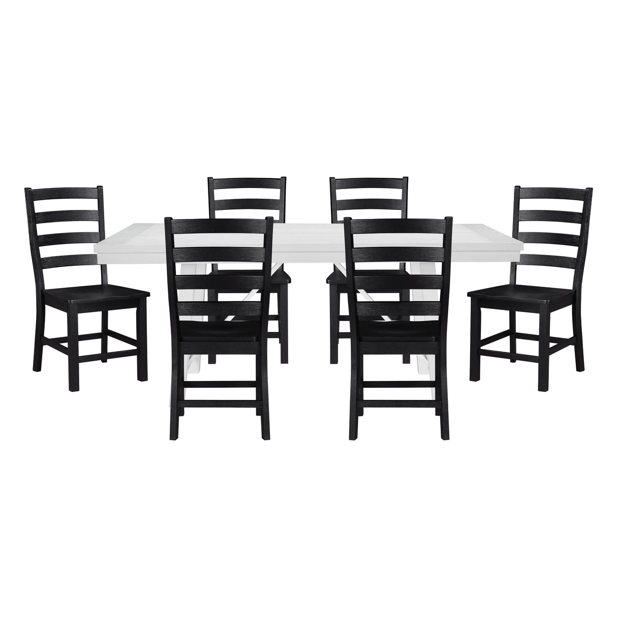 Redmond White/Black 7-Piece 72" Dining Set from Homelegance - Luna Furniture