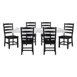 Redmond White/Black 7-Piece 72" Dining Set from Homelegance - Luna Furniture
