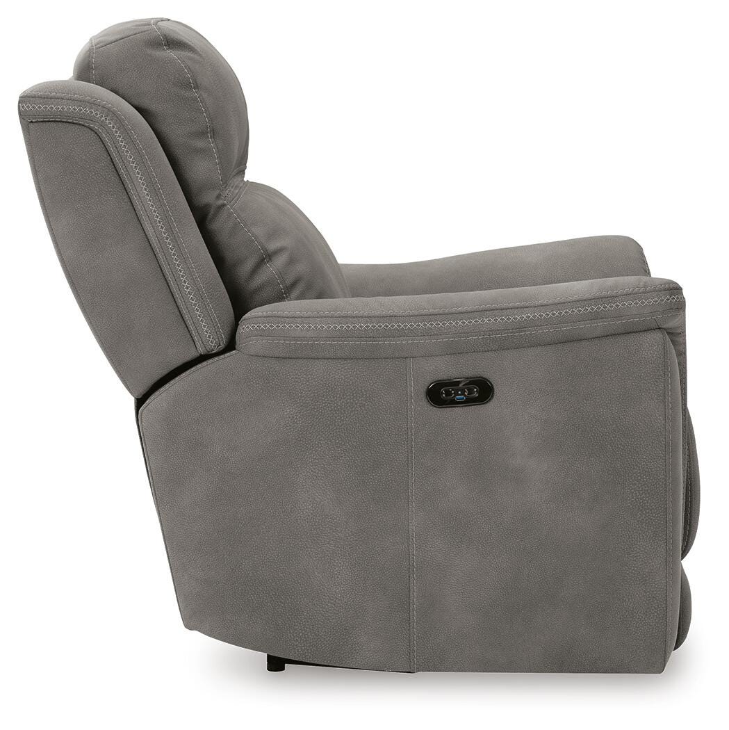 Next-Gen DuraPella Slate Power Recliner from Ashley Furniture - Luna Furniture
