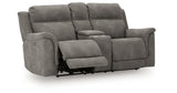 Next-Gen DuraPella Slate Power Reclining Loveseat with Console from Ashley - Luna Furniture