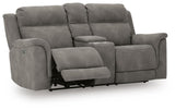 Next-Gen DuraPella Slate Power Reclining Loveseat with Console from Ashley Furniture - Luna Furniture