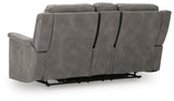Next-Gen DuraPella Slate Power Reclining Loveseat with Console from Ashley Furniture - Luna Furniture