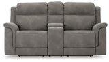 Next-Gen DuraPella Slate Power Reclining Loveseat with Console from Ashley Furniture - Luna Furniture