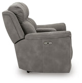 Next-Gen DuraPella Slate Power Reclining Loveseat with Console from Ashley Furniture - Luna Furniture