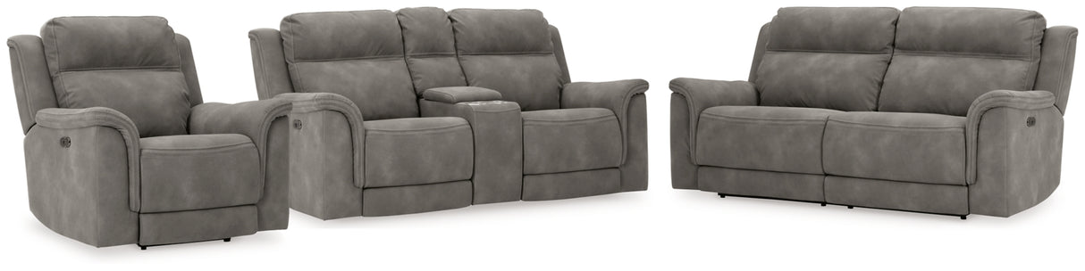 Next-Gen DuraPella Slate 3-Piece Power Reclining Set from Ashley - Luna Furniture