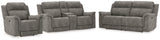 Next-Gen DuraPella Slate 3-Piece Power Reclining Set from Ashley - Luna Furniture