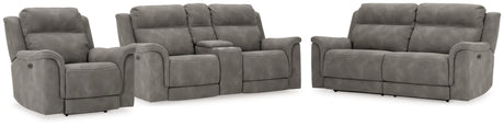 Next-Gen DuraPella Slate 3-Piece Power Reclining Set from Ashley Furniture - Luna Furniture