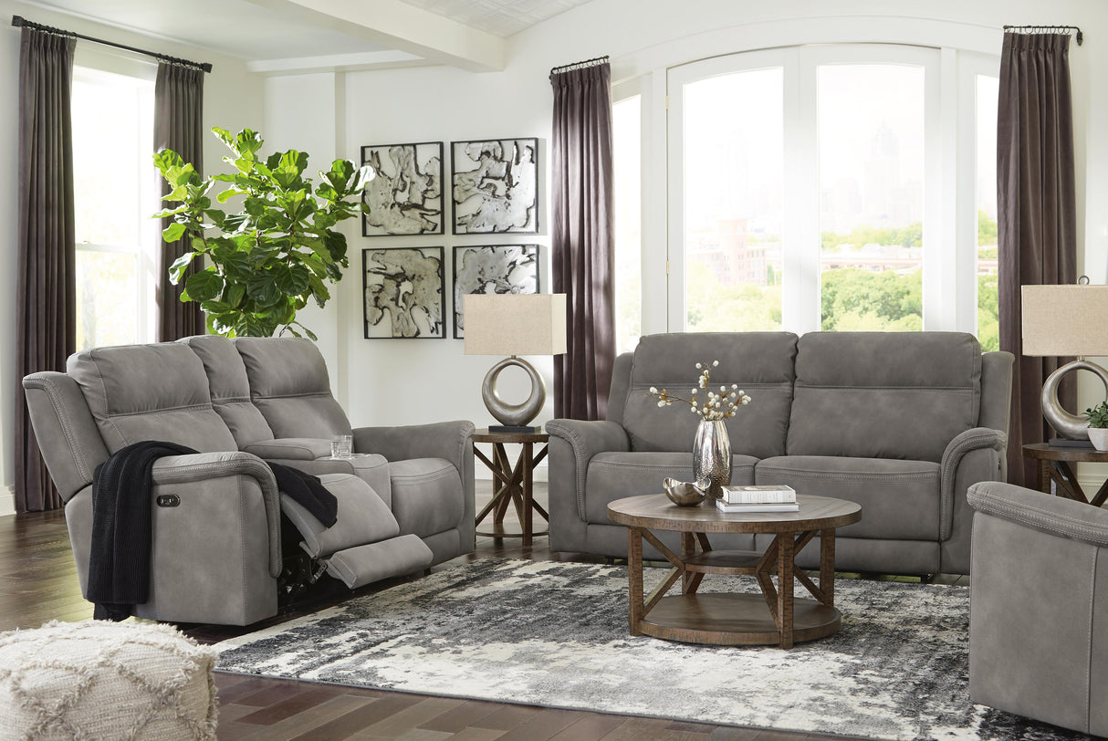 Next-Gen DuraPella Slate 3-Piece Power Reclining Set from Ashley - Luna Furniture
