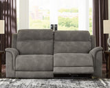 Next-Gen DuraPella Slate Power Reclining Sofa from Ashley - Luna Furniture