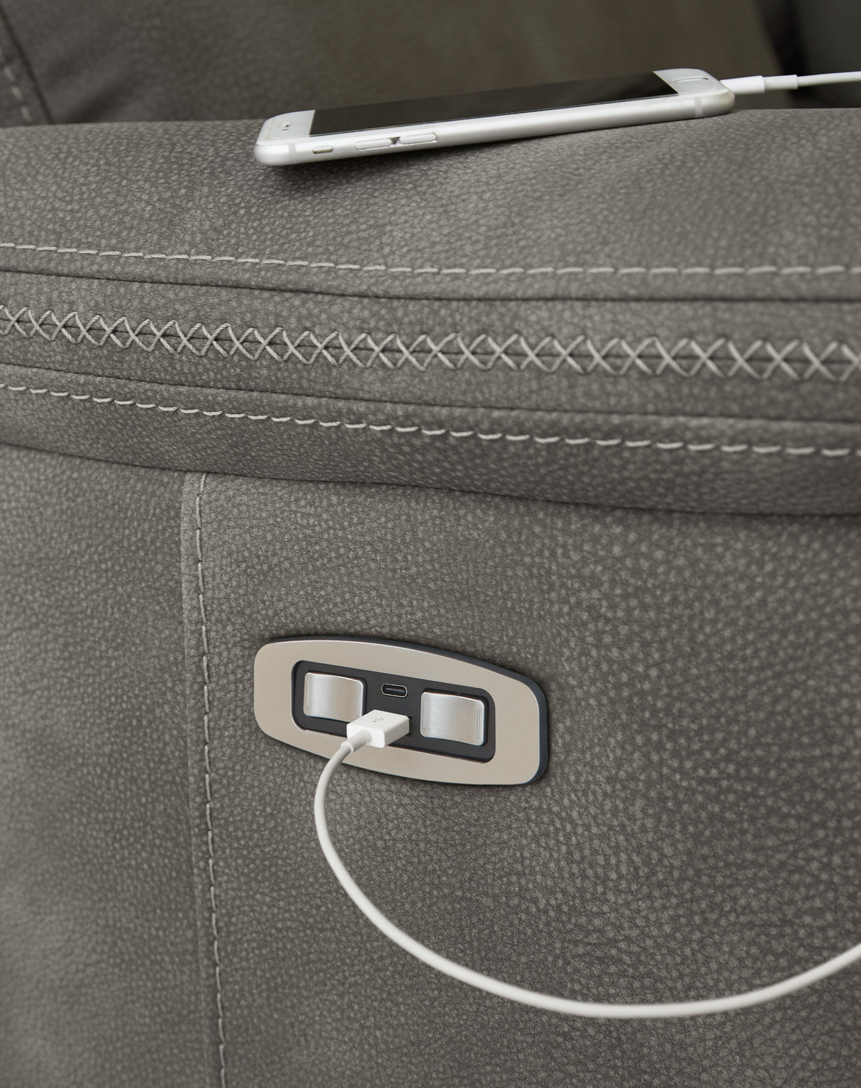 Next-Gen DuraPella Slate Power Reclining Loveseat with Console from Ashley - Luna Furniture