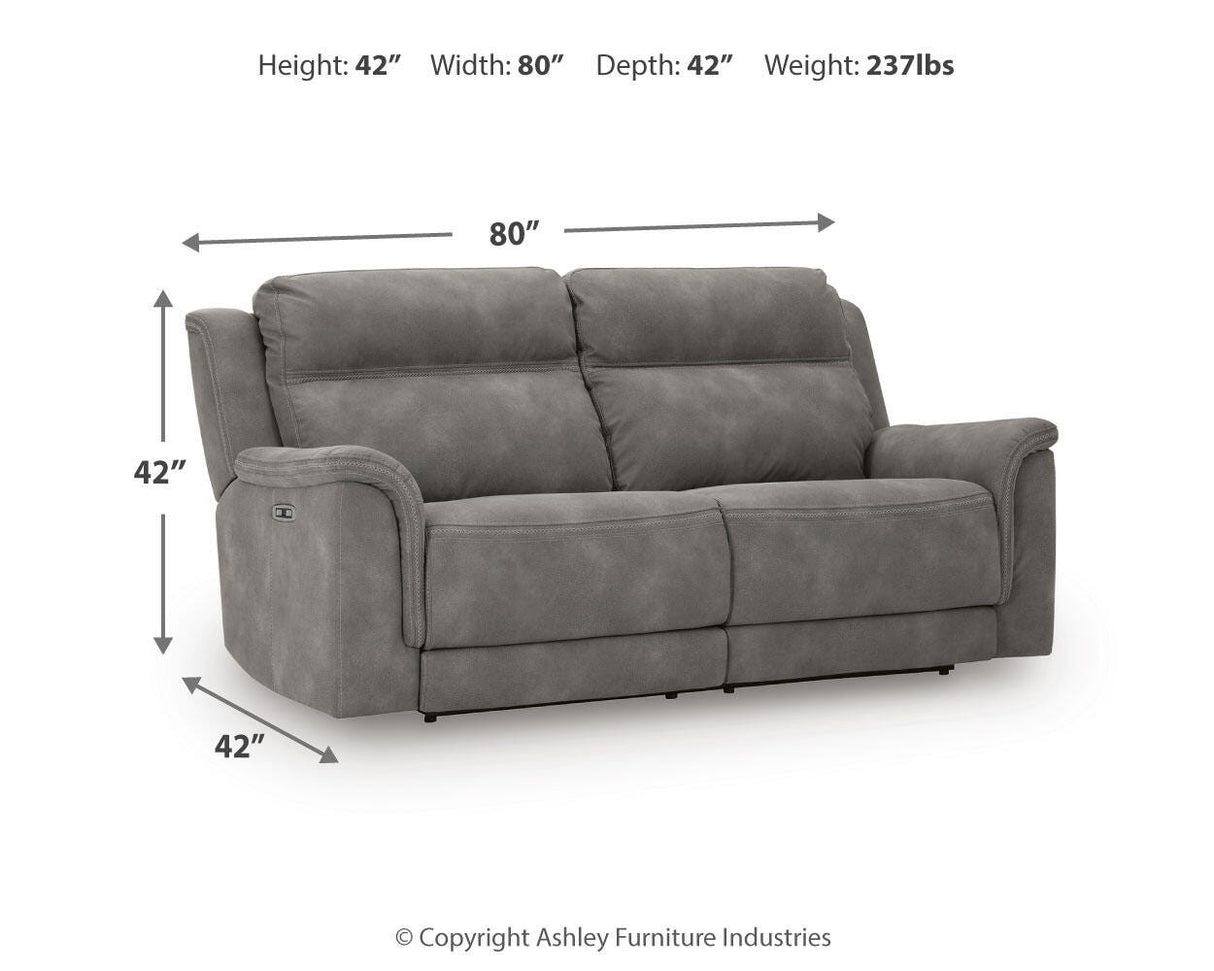 Next-Gen DuraPella Slate Power Reclining Sofa from Ashley Furniture - Luna Furniture