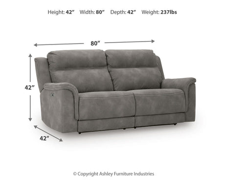 Next-Gen DuraPella Slate Power Reclining Sofa from Ashley Furniture - Luna Furniture
