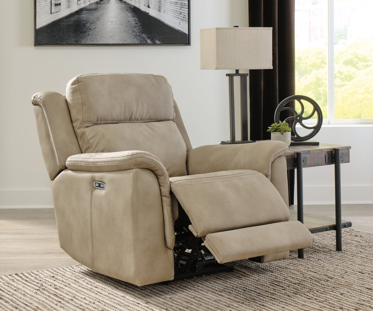 Next-Gen DuraPella Sand Power Recliner from Ashley Furniture - Luna Furniture