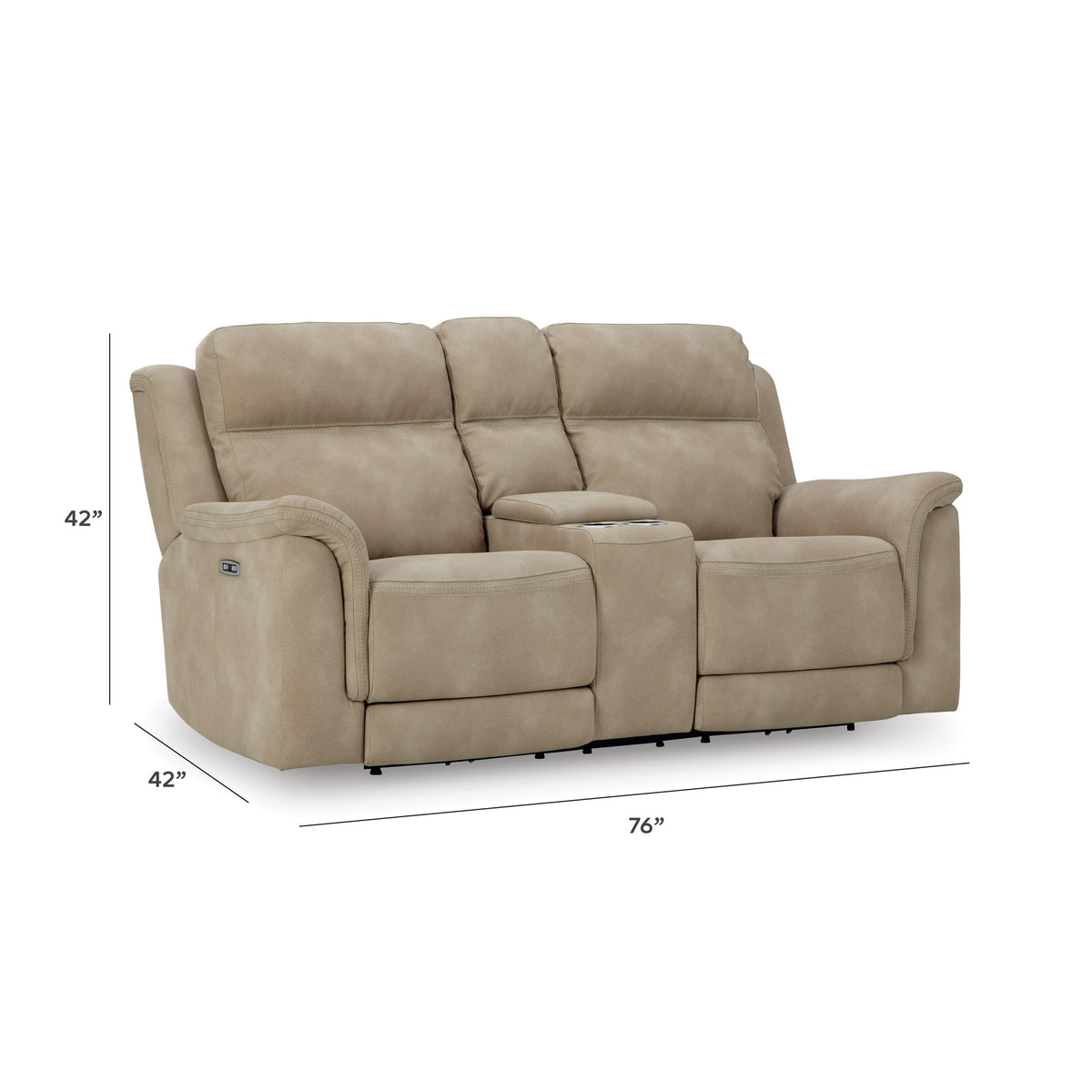 Next-Gen DuraPella Sand Power Reclining Loveseat with Console