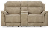 Next-Gen DuraPella Sand Power Reclining Loveseat with Console from Ashley - Luna Furniture