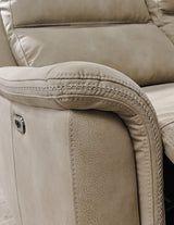 Next-Gen DuraPella Sand Power Reclining Loveseat with Console from Ashley - Luna Furniture