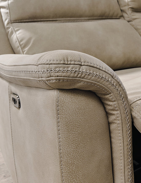 Next-Gen DuraPella Sand Power Reclining Loveseat with Console from Ashley - Luna Furniture