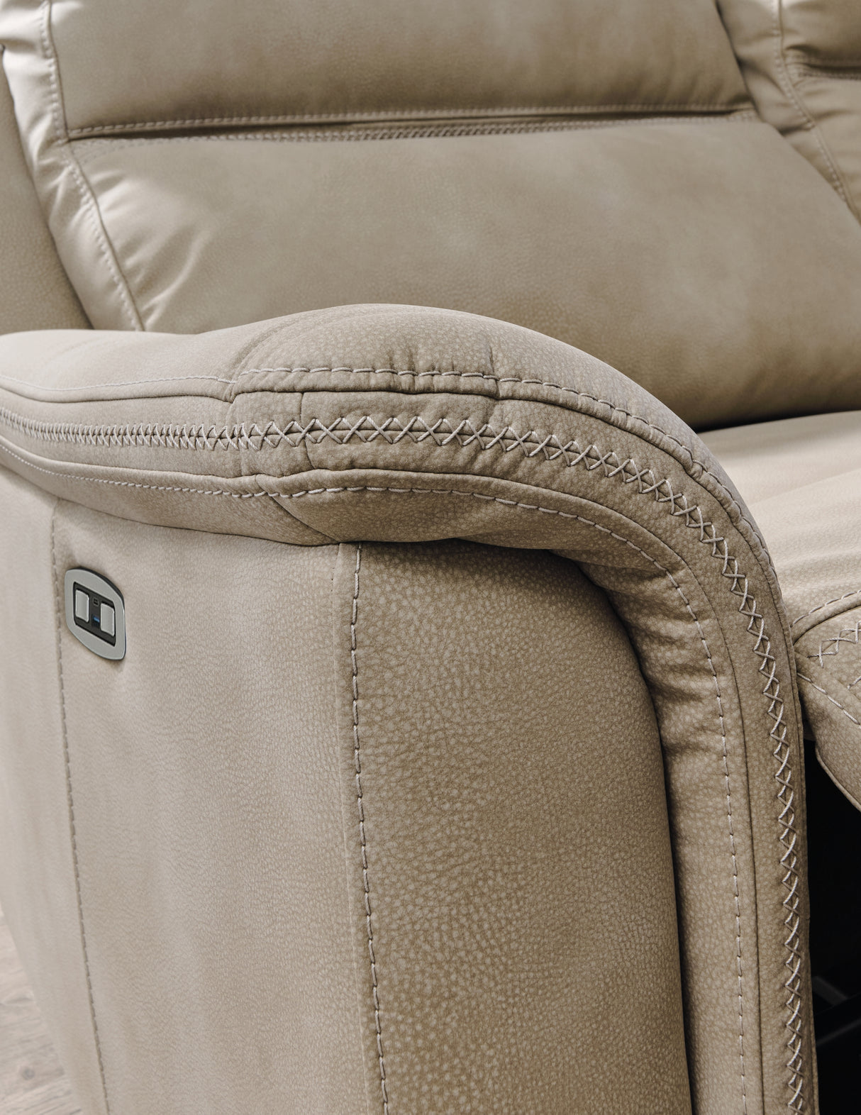 Next-Gen DuraPella Sand Power Recliner from Ashley Furniture - Luna Furniture