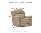 Next-Gen DuraPella Sand Power Recliner from Ashley Furniture - Luna Furniture