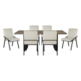 Rochelle Natural Oak/Cream 7-Piece 84" Dining Set from Homelegance - Luna Furniture