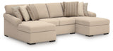 LadyMae Twill 3-Piece Sectional with Chaise from Ashley Furniture - Luna Furniture