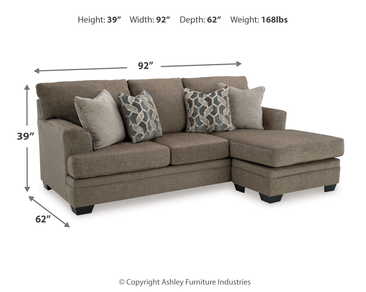Stonemeade Nutmeg Sofa Chaise - Luna Furniture