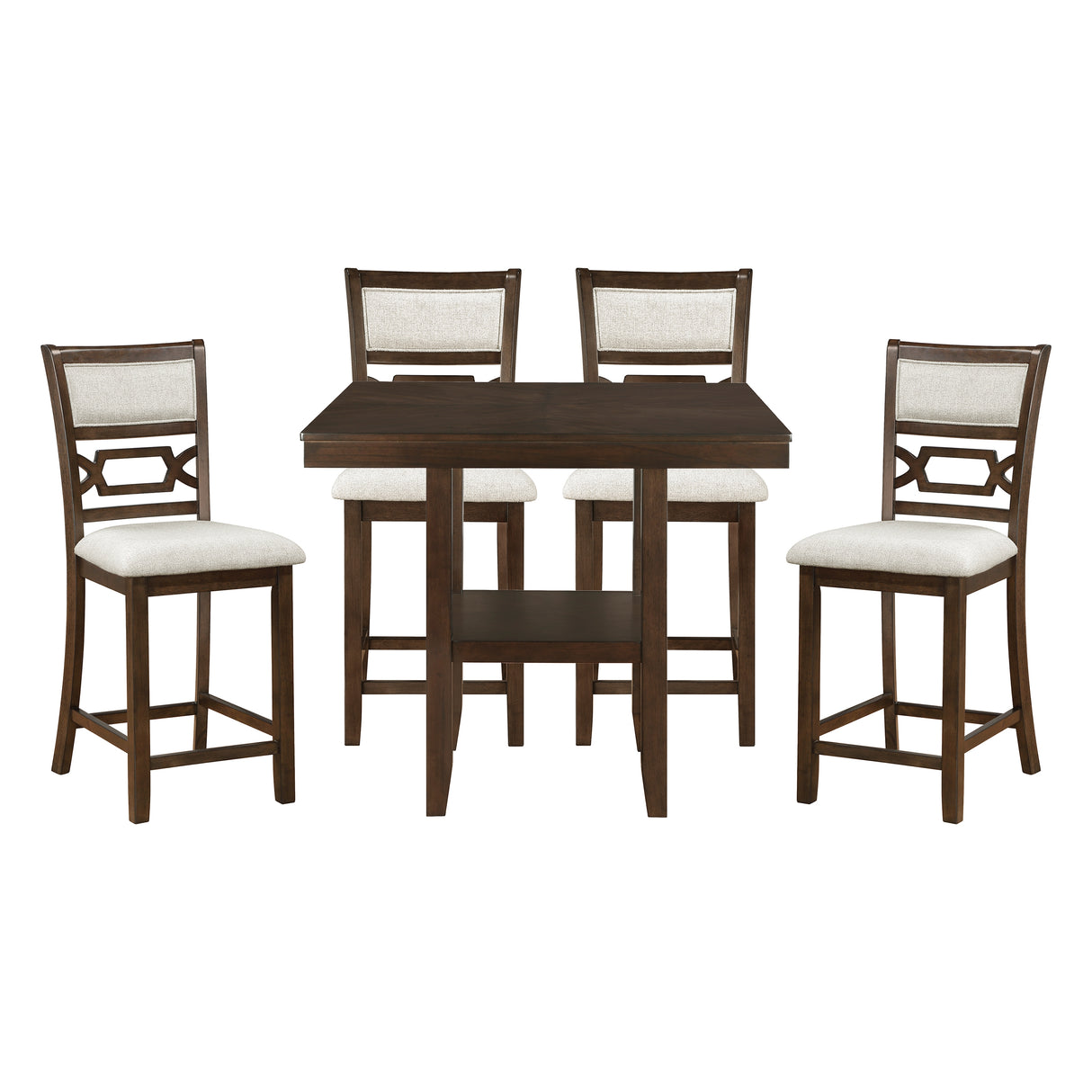 Hutchinson Dark Brown/Beige 5-Piece Counter Height Set from Homelegance - Luna Furniture