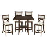 Hutchinson Dark Brown/Beige 5-Piece Counter Height Set from Homelegance - Luna Furniture