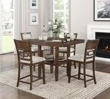 Hutchinson Dark Brown/Beige 5-Piece Counter Height Set from Homelegance - Luna Furniture