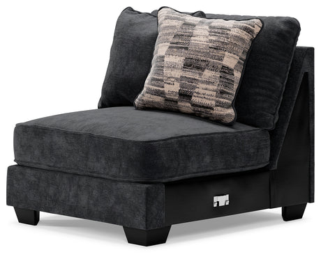 Lavernett Charcoal Armless Chair from Ashley Furniture - Luna Furniture