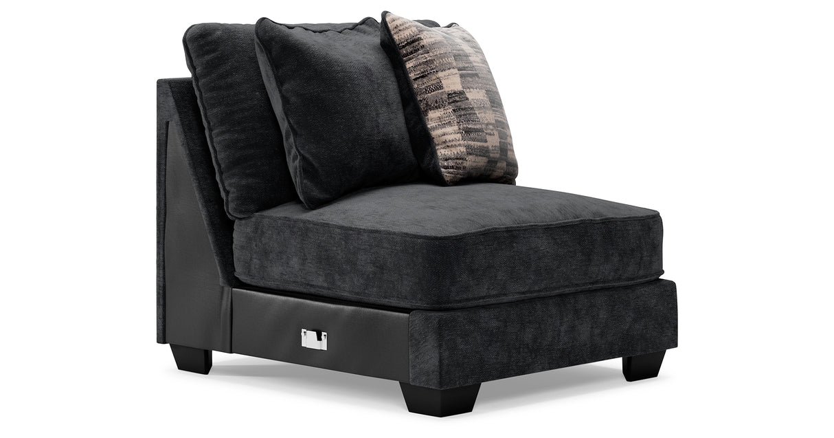 Lavernett Charcoal 5-Piece Sectional and Ottoman from Ashley Furniture - Luna Furniture