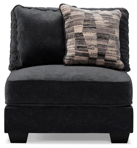 Lavernett Charcoal Armless Chair from Ashley Furniture - Luna Furniture