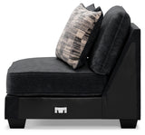 Lavernett Charcoal Armless Chair from Ashley Furniture - Luna Furniture