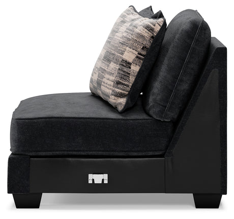 Lavernett Charcoal Armless Chair from Ashley Furniture - Luna Furniture