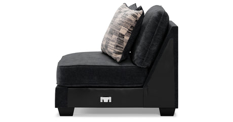 Lavernett Charcoal 5-Piece Sectional and Ottoman from Ashley Furniture - Luna Furniture