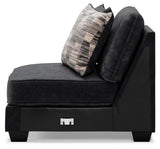 Lavernett Charcoal Armless Chair from Ashley Furniture - Luna Furniture