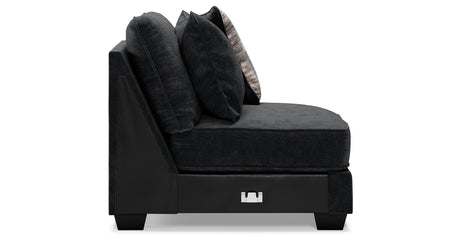 Lavernett Charcoal 5-Piece Sectional and Ottoman from Ashley Furniture - Luna Furniture