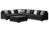 Lavernett Charcoal 4-Piece Sectional with Ottoman from Ashley - Luna Furniture