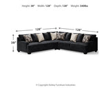 Lavernett Charcoal 3-Piece Sectional and Oversized Ottoman from Ashley Furniture - Luna Furniture