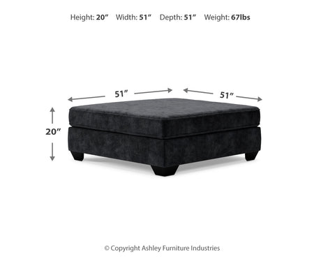 Lavernett Charcoal Oversized Accent Ottoman from Ashley - Luna Furniture