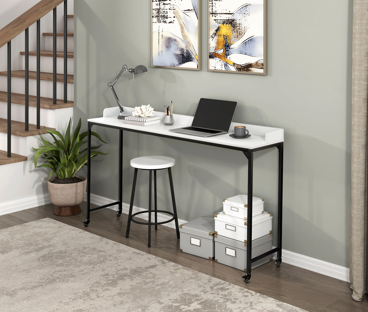 Sumter White Adjustable Over The Bed Desk from Homelegance - Luna Furniture