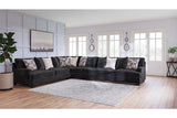 Lavernett Charcoal 4-Piece Sectional with Ottoman from Ashley - Luna Furniture