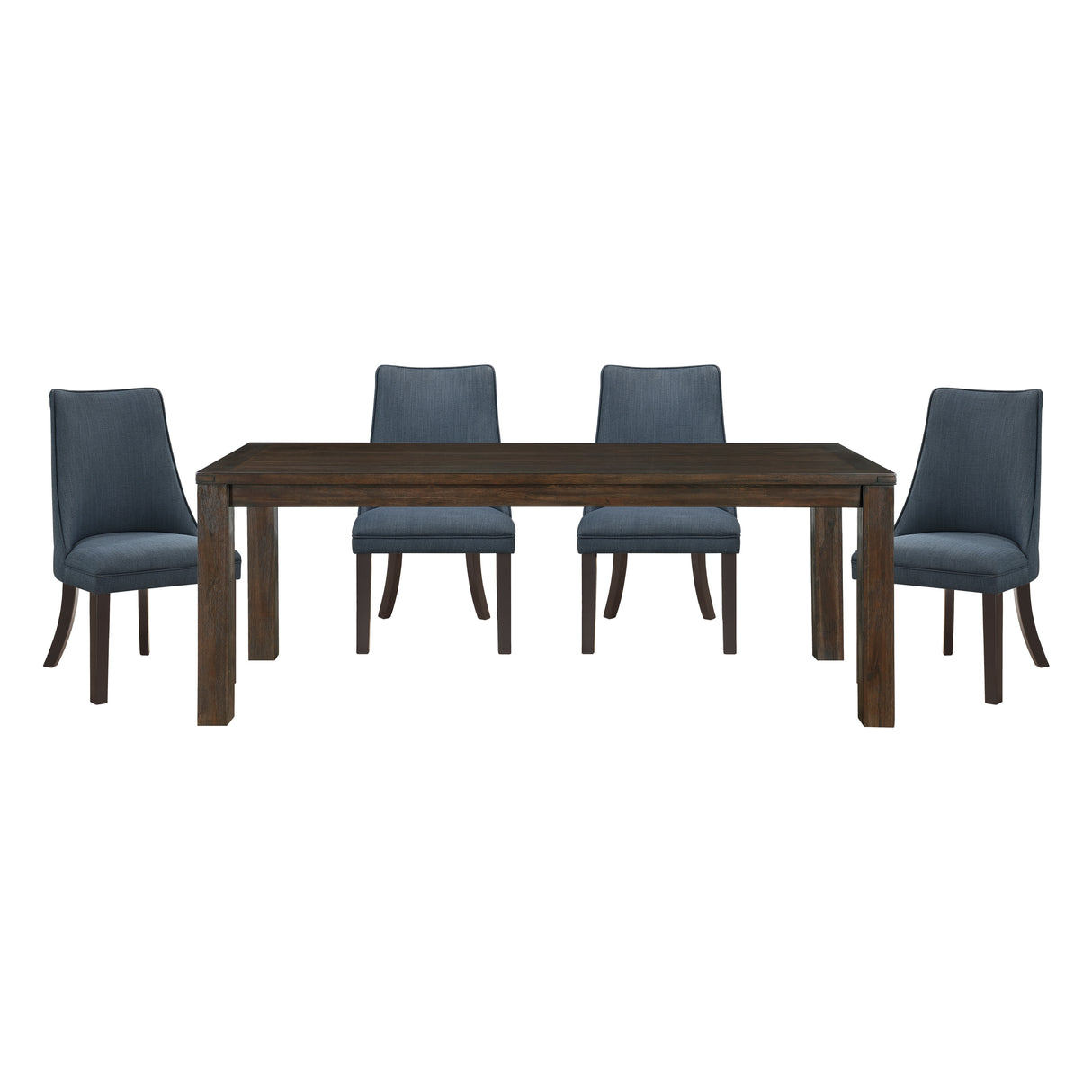Paulson Dark Brown/Blue Gray 5-Piece 79" Dining Set from Homelegance - Luna Furniture