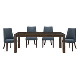 Paulson Dark Brown/Blue Gray 5-Piece 79" Dining Set from Homelegance - Luna Furniture