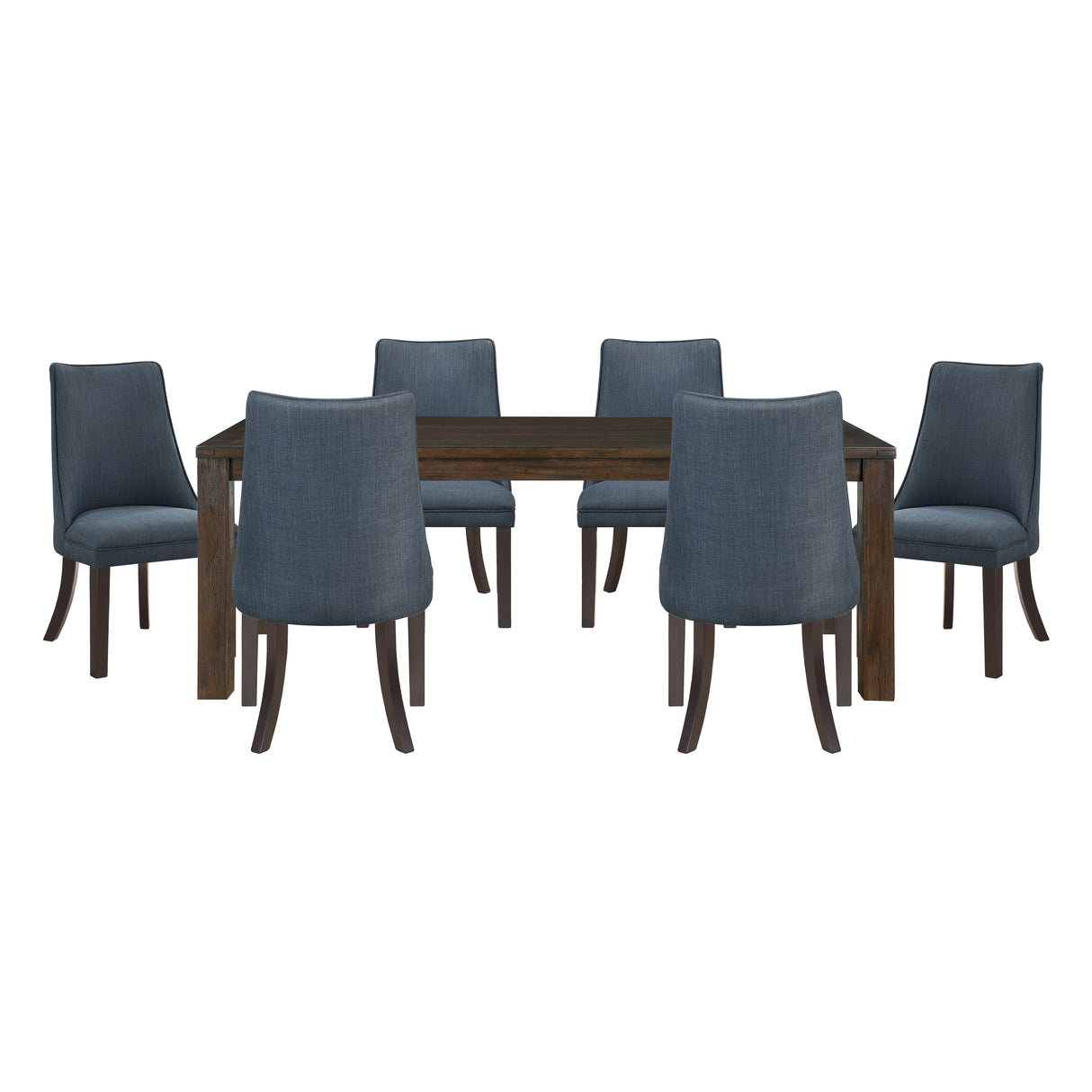 Paulson Dark Brown/Blue Gray 7-Piece 79" Dining Set from Homelegance - Luna Furniture