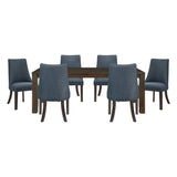 Paulson Dark Brown/Blue Gray 7-Piece 79" Dining Set from Homelegance - Luna Furniture